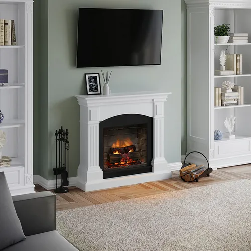 TAGU Magna Premium Elektrokamin mit 3D Flame - Moderner Elektrokamin für den Innenbereich, kein Schornstein nötig, smart mit Alexa und Apple HomeKit kompatibel, 1400-1600 W Nennwärmeleistung, ideal für gemütliche Wohnzimmeratmosphäre.