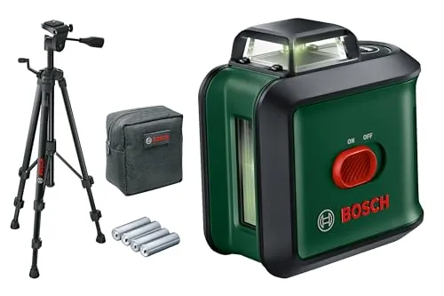 Bosch Kreuzlinienlaser UniversalLevel 360 mit Premium-Stativ (vertikale + horizintale Laserlinien inkl. 360° zum Ausrichten im ganzen Raum)
