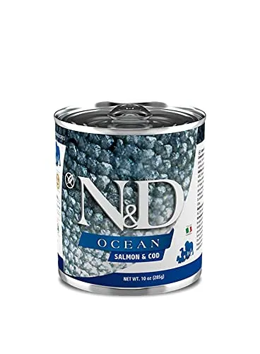 Farmina N&D Ocean Pastete Hundefutter (Nassfutter, mit hochwertigen Vitaminen und natürliche Antioxidantien, ohne Mais, Zutaten: LachsKabeljau, Portionsgröße: 285 g)