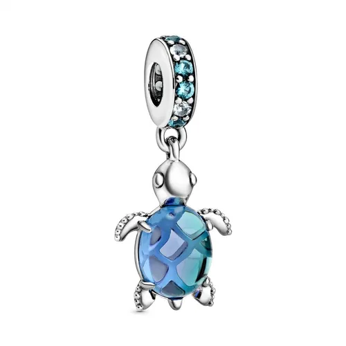Original Pandora Charm Anhänger 798939C01 Schildkröte Blau - Charm Anhänger aus 925 Sterlingsilber mit blauem Zirkon, ideal für besondere Anlässe wie Geburtstage oder Valentinstag. Teil der Moments Kollektion.
