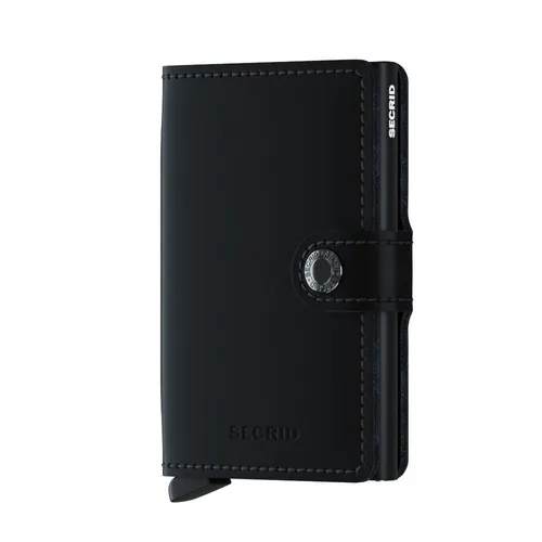 SECRID Miniwallet Matte - Schwarz - Portemonnaie aus europäischer Rinderhaut, schützt Karten vor RFID und NFC, kompakt mit Platz für bis zu 6 Karten und Banknoten – ideal für den Alltag.