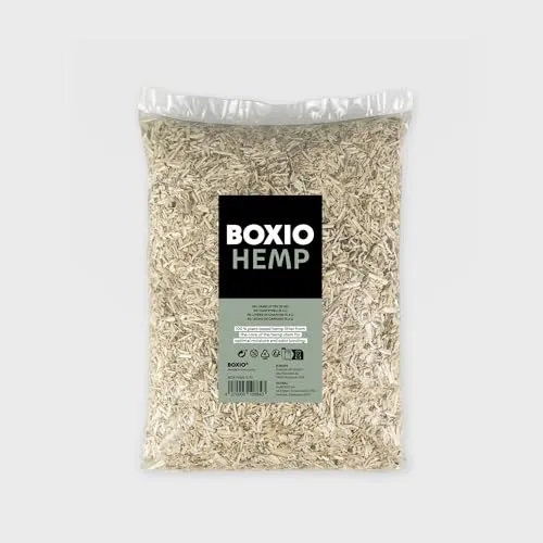 BOXIO - Hemp: 550g Geruchsneutralisierer & Einstreu - Ideal für Campingtoilette, Trenntoilette und Komposttoilette Aber auch als Hasenstreu für Hamster, Kleintierstreu oder Einstreu Kaninchen