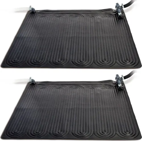 Intex Solarmatte Poolheizung 2 Stk 1,2x1,2 m Schwarz - Poolzubehör: Energieeffiziente Solar-Heizmatten, die die Wassertemperatur um 3°-5°C erhöhen, ideal für oberirdische Pools und mit umfangreichem Zubehör für einfachen Anschluss.