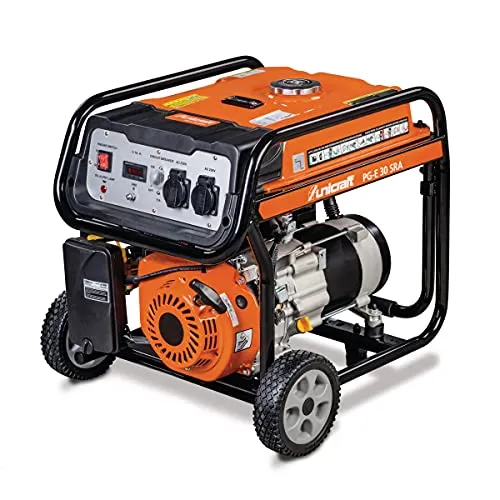 Unicraft Synchron Stromerzeuger PG-E 30 SRA (Benzin-Motor, 2x 230V Schuko, Leistungsfaktor 0,9 Cos ɸ, 3-fache Nennleistung, mit Kupferwicklungen) 6706030