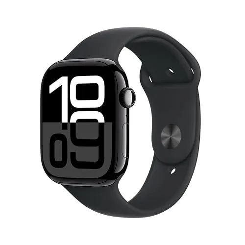 Apple Watch Series 10 (GPS + Cellular 46 mm) - Smartwatch in Diamantschwarz mit Sportarmband, EKG App und Always-On Retina Display für optimale Gesundheit und Fitness