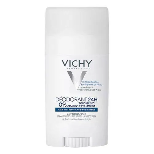 Vichy Deo Stick hautberuhigend 40 ml - Hautberuhigendes Deo für empfindliche Haut, 24h Schutz gegen Gerüche ohne Rückstände, ideal für Herren und Damen.