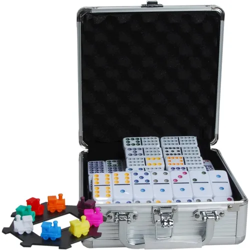 Weible Mexican Train im Alukoffer – Gesellschaftsspiel für die ganze Familie - Puzzles, Gesellschaftsspiele, Legespiele – Spaß für Jung und Alt mit hochwertigem Alukoffer und mehrsprachiger Anleitung.