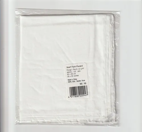 Seidentuch aus Pongè-Seide 05, 90 x 90 cm - Schreibutensilien: Vielseitiges Seidentuch aus zarter Pongé-Seide, ideal für Seidenmalerei, schmiegt sich angenehm an den Hals und bietet edlen Glanz.