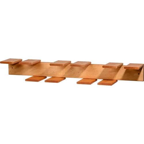 dobar® Green Label Großer Gartengerätehalter für die Wandmontage - Gartengerätehalter aus hochwertigem Buchenholz, ideal zum Aufhängen großer Gartenwerkzeuge mit 5 Halterungen für optimale Ordnung. Handgefertigt und nachhaltig produziert.