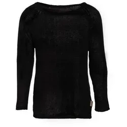 KNIT FACTORY - Jasmin Damen Strickpullover - Herbst und Winter Pulli - Pullover mit Rundhalsausschnit und Lange Ärmeln - Oberteile aus 80% Recycelte Baumwolle - Schwarz - 40/42