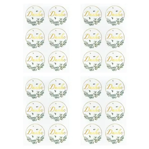 Oblique Unique® Sticker Set Danke goldfarbenen schimmernd Deko Verzierung Aufkleber für Geschenke Karten zum Basteln Kommunion Jugendweihe Konfirmation Hochzeit Taufe