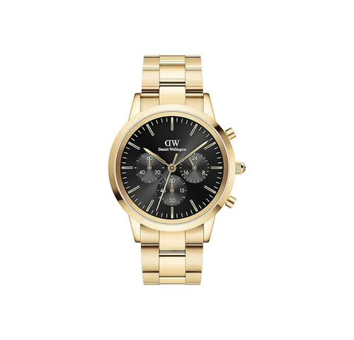 Daniel Wellington Quarzuhr Daniel Wellington Iconic Chronograph Link Onyx G, Daniel Wellington Iconic Chronograph Link Onyx G