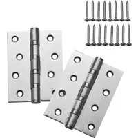 SOTECH 2 Stück Edelstahl SS304 Türscharnier Aufschraubband 101 x 76 x 2,0 mm Tragkraft 60 Kg Kugelgelagert