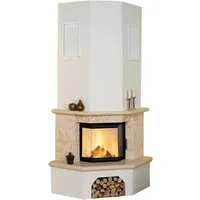 Hark Vermont Radiante 800/45 K Marmor Classico-Beige 8 kW Kaminbausatz - Öfen, eleganter Kaminbausatz aus Marmor Classico-Beige mit 8 kW Leistung für gemütliche Wärme und stilvolles Ambiente.