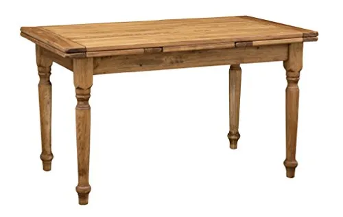 Biscottini Esstisch ausziehbar 140x80 cm - Made in Italy - Esszimmertisch aus massivem Lindenholz, ausziehbar von 185 bis 230 cm, ideal für rustikale Umgebungen und italienische Handwerkskunst.