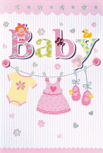 Geburt – Baby  - Glückwunschkarte im Format 11,5 x 17 cm mit Briefumschlag