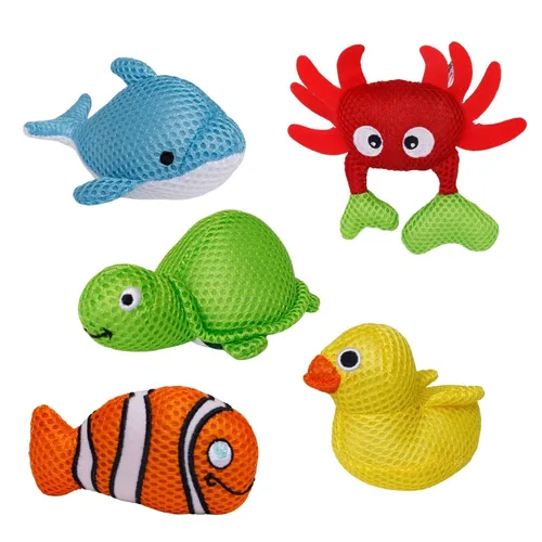 Aquanauts - 5 Schwimmtiere im Set | Badewannenspielzeug aus Polyestergewebe