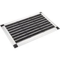 bomoe Aluminium Fußmatte 50x80 cm – Rutschfest und Rostfrei für Außenbereich - Robuste Fußmatte aus 100% Aluminium, rutschfest mit Gummirücken für sicheren Halt. Ideal für drinnen und draußen, langlebig und wetterfest – hält Schmutz fern!