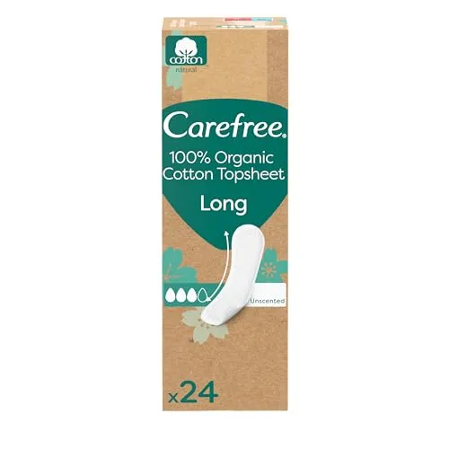 Carefree Organic Cotton Long Slipeinlagen 24 St. - Sonstige, 100% Baumwolle für maximalen Komfort und zuverlässigen Schutz während Ihrer Tage, ideal bei leichten Blutungen.