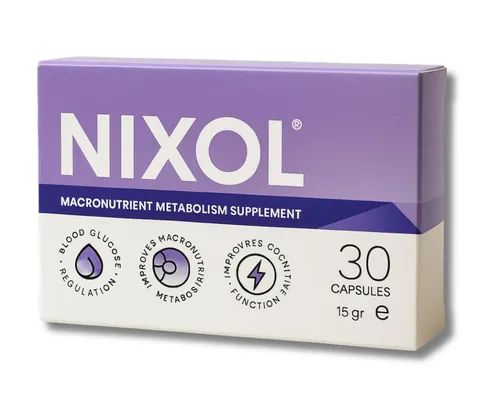 NIXOL Makronährstoff-Stoffwechselunterstützung mit Apfelessig - Appetithemmer mit veganen Kapseln, unterstützt Blutzuckerregulation und Darmgesundheit dank Apfelessig und Inulinpulver aus Topinambur.