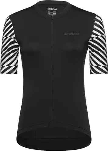 Gore WEAR Damen Swiftride Optical Trikot - Schwarz/Weiß, M EU - Stylisches Damen Fahrrad-Trikot mit auffälliger Grafik, ideal für Straßen- und Gravel-Fahrten. Enganliegende Passform, atmungsaktives Material und praktische Taschen für dein Equipment.