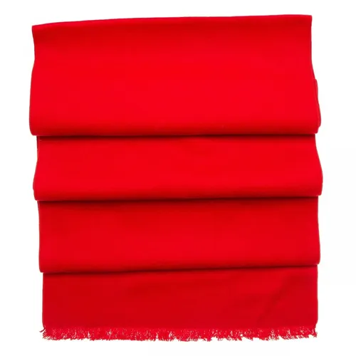 Winterschal Seidenflanell Schal rot – Elegant und weich wie Kaschmir - Damen Schal aus 100% Seide in strahlendem Rot. Ideal für die kalte Jahreszeit, mit fransigen Akzenten. Perfekt für jeden eleganten Look!