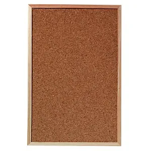 herlitz Pinnwand 60 x 40 cm Kork braun - Klassische Pinnwand für Büroorganisation, inklusive 2 Pinnnadeln und Aufhängeösen