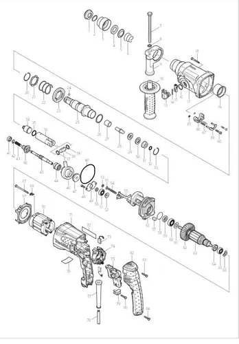 Makita Bohrhammer HR2470 - SDS+, 780 W, Schlagkraft 2,4 Joule, ideal für Bohren, Hammerbohren und Meißeln im Werkzeugkoffer