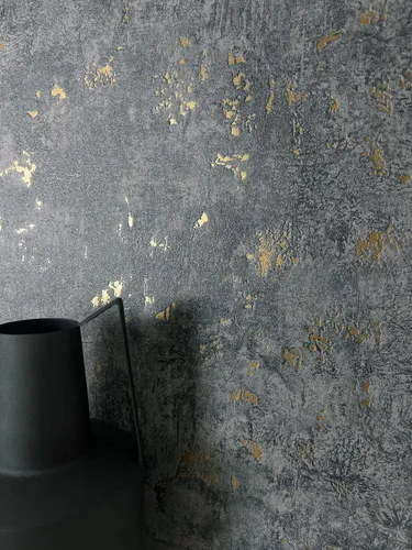 NEWROOM Tapete Anthrazit Vliestapete Beton - Modernes Design in Betonoptik mit Metallic-Effekt, inkl. Tapezier-Ratgeber für perfekte Ergebnisse