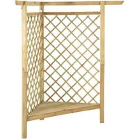 vidaXL Eckpergola mit Bank - 166x81x174 cm, grün imprägniertes Kiefernholz, ideal als Rankhilfe und gemütlicher Sitzplatz im Garten