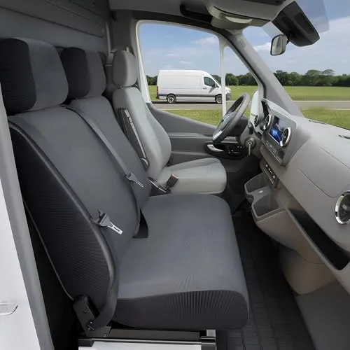 WALSER Passform Auto-Sitzbezug für VW T5 - Maßgeschneiderte Sitzbezüge für Transporter, robuster Schutz vor Flecken und Abnutzung, einfach zu reinigen und ideal für Fahrzeugwertsteigerung.