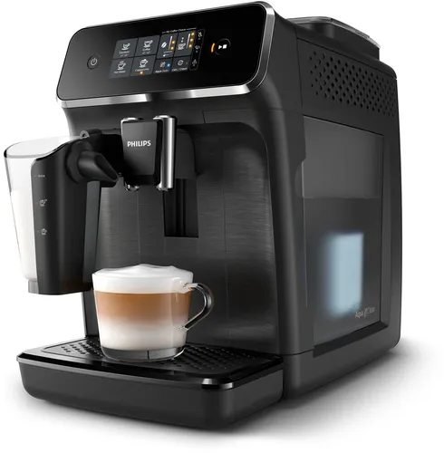 Philips Kaffeevollautomat EP2230/10 LatteGo Serie 2200 - Schwarz - Kaffeevollautomat mit innovativem LatteGo-Milchsystem für perfekten Milchschaum und einfache Reinigung, ideal für Kaffeeliebhaber.