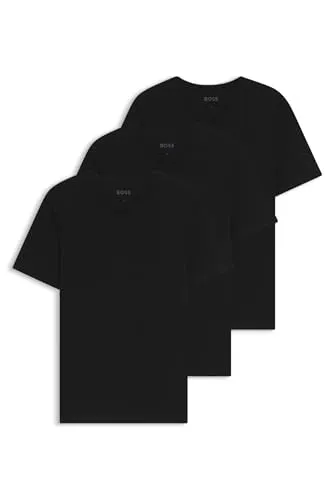 BOSS Herren V-Neck T-Shirt Classic 3er Pack, Black, XXL - T-Shirts für Herren im 3er Pack, aus 100% BCI Baumwolle für höchsten Tragekomfort und nachhaltige Produktion, mit klarem Design und BOSS Logo auf der Brust.