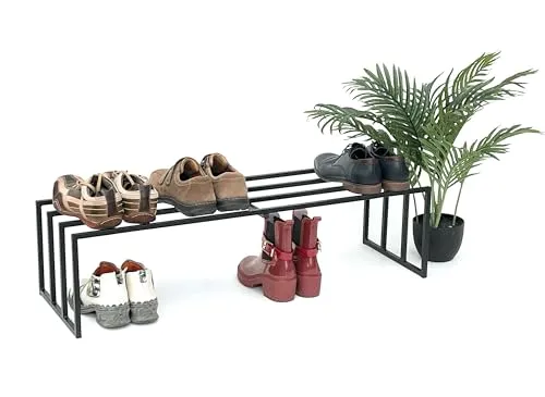 DanDiBo Schuhregal Metall Schwarz - Modernes Schuhregal mit 1 Ebene - Schuhregal aus Metall in elegantem Schwarz, ideal für einen modernen Look. Lieferung erfolgt fertig montiert, perfekt für jeden Flur oder Eingangsbereich.