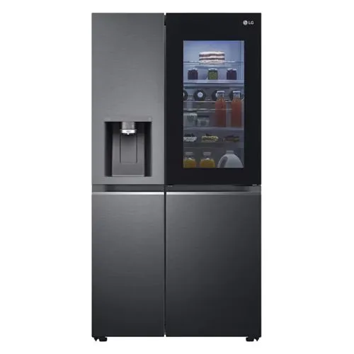 LG GSXE81EVBD Side-by-Side Kühlschrank - Geräumiger 628 L Kühlschrank mit Eis- und Crushed Ice-Funktion, perfekt für große Haushalte und Partys.