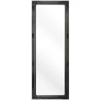 Beliani Wunderschöner Spiegel mit gemustertem Rahmen schwarz edel 50 x 130 cm - Dekorative Wandspiegel mit elegantem Barock-Rahmen in Schwarz, ideal für mehr Licht und Raumgefühl in jedem Innenraum. Flexibel aufhängbar, sowohl vertikal als auch horizontal.