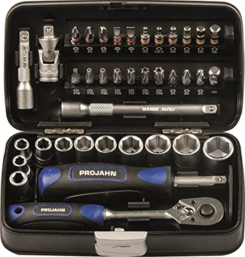 1/4" Mini Steckschlüssel- & Bit-Box, 38tlg. mit markierten Bits Projahn - Werkzeug-Sets, kompakte und praktische 38-teilige Bit-Box mit markierten Bits für einfache Handhabung und schnellen Zugriff.