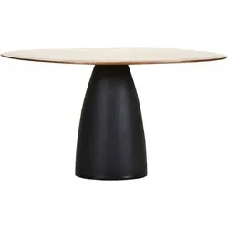 Gutmann Factory Esstisch braun|schwarz - Stilvoller Mangoholz-Tisch - Esstisch aus hochwertigem Massivholz (Mango) mit pulverbeschichtetem Metallgestell, ideal für gesellige Runden. Maße: 120x140 cm, einfache Selbstmontage.