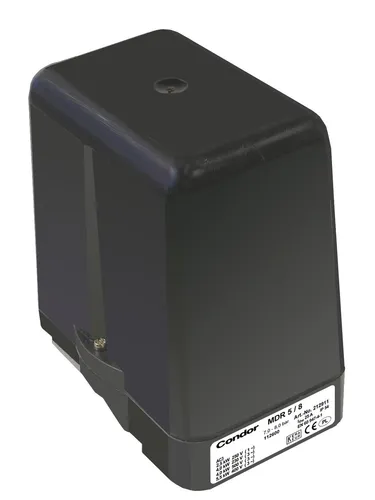 Condor Druckschalter 212898 Typ MDR 5/8 - Druckschalter für Kompressoren mit einstellbarem Druck von 2-8 bar, ideal für präzise Druckregulierung in verschiedenen Anwendungen.
