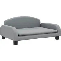 vidaXL Kindersofa Hellgrau 70x45x30 cm - Bequem und sicher für Kinder - Kinderzimmermöbel mit einem weichen, gepolsterten Design aus robustem Kiefernholz, ideal für Kinder von 3-6 Jahren. Schenke deinem Kind einen gemütlichen Rückzugsort!