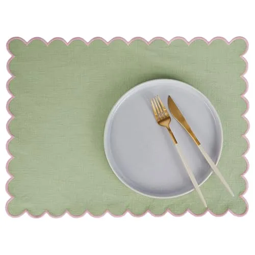 BUTLERS Tischset 33 x 47 cm Baumwolle - Summer Cheer - Platzset für Mittagessen | Telleruntersetzer Accessoires & Dekoration Küche, Esszimmer | Tischmatte in Wellenrand-Optik