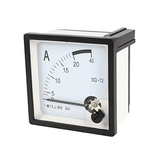 sourcing map Quadratisch Panel Montage beweglichen Wetterfahne 0–20 A AC Analog Amperemeter 72 mm x 72 mm de