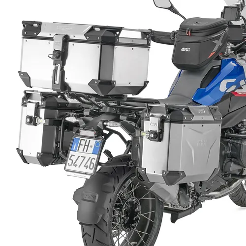 Givi One-Fit PLO_ _ _CAM Kofferträger Monokey Cam-Side - Fahrzeugspezifischer Stahlrohr-Seitenkofferträger für Trekker Outback Monokey® Koffer, belastbar bis 10 kg pro Koffer. Ideal für individuelle Anpassungen und schnellen Abbau.