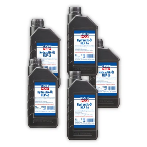 5x 1L LIQUI MOLY 1117 Hydrauliköl HLP 46 Maschinen Pumpen Anlagen mineralisch