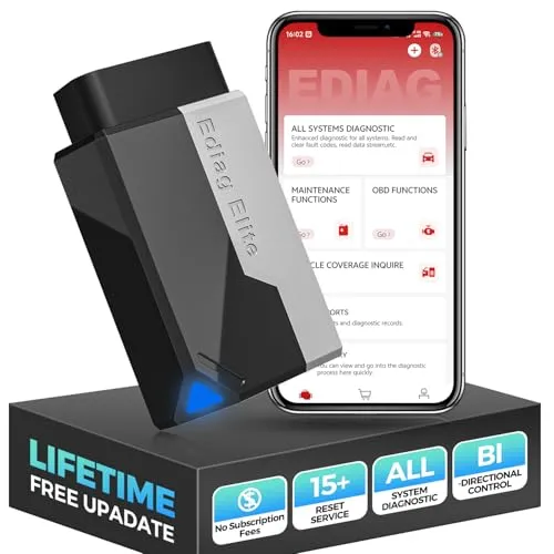 KINGBOLEN EDIAG Elite OBD2 Diagnosegerät - OBD-II Diagnosewerkzeuge mit umfassender Fahrzeugdiagnose, 15 Reset-Funktionen und lebenslangen kostenlosen Updates für optimale Fahrzeugwartung.