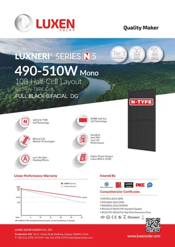 Luxen Solar 500W Bifazial Solarmodul N5 Full Black - Das Luxen Solar 500W Bifazial Solarmodul N5 im eleganten Full Black Design maximiert die Energieausbeute durch innovative Zelltechnologien. Ideal für verschiedene Solaranwendungen und hohe Leistungseffizienz.