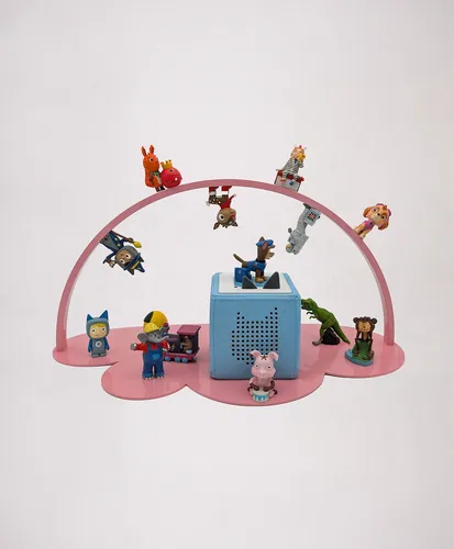 KAWENTSMANN Kinderregal WOLKE – Stehend, Magnetisch und Platz für Tonie Figuren - Regal aus pulverbeschichtetem Metall in Wolkenform, ideal für die Aufbewahrung von Tonie Box und Figuren. Made in Germany, kratzfest und flexibel – für kreative Kinderzimmer.