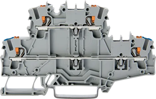 WAGO 2202-2702 - Doppelstockklemme, mit Drücker, N/L, blau bedruckt, 2,50 mm², gr