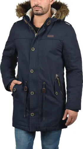 Indicode IDPulsoor Herren Winterjacke Parka - Funktionsjacke mit warmem Teddyfutter, abnehmbarer Fellkapuze und nachhaltiger Produktion für optimalen Tragekomfort in der Übergangszeit.