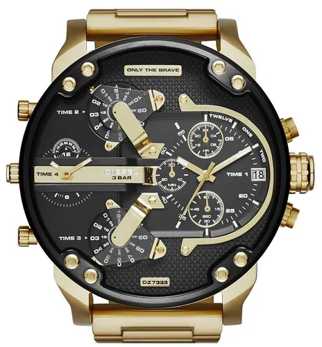 Diesel Quarzuhr Herren - Elegante Analog Uhr - Armbanduhren, stilvolle Quarzuhr mit goldfarbenem Edelstahl-Gehäuse und wasserdicht bis 3 bar, ideal für den modebewussten Mann.